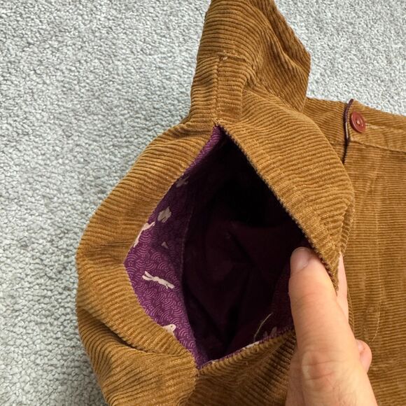 Betabrand Corduroy Straight Leg Pants Mens 36x32 Brown Rabbit Bunny Lined Casual - Picture 4 of 16